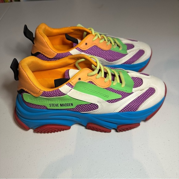 Steve Madden Possession Multicolored Sneakers Womens Sz 8 POSS03S1 - Picture 1 of 6